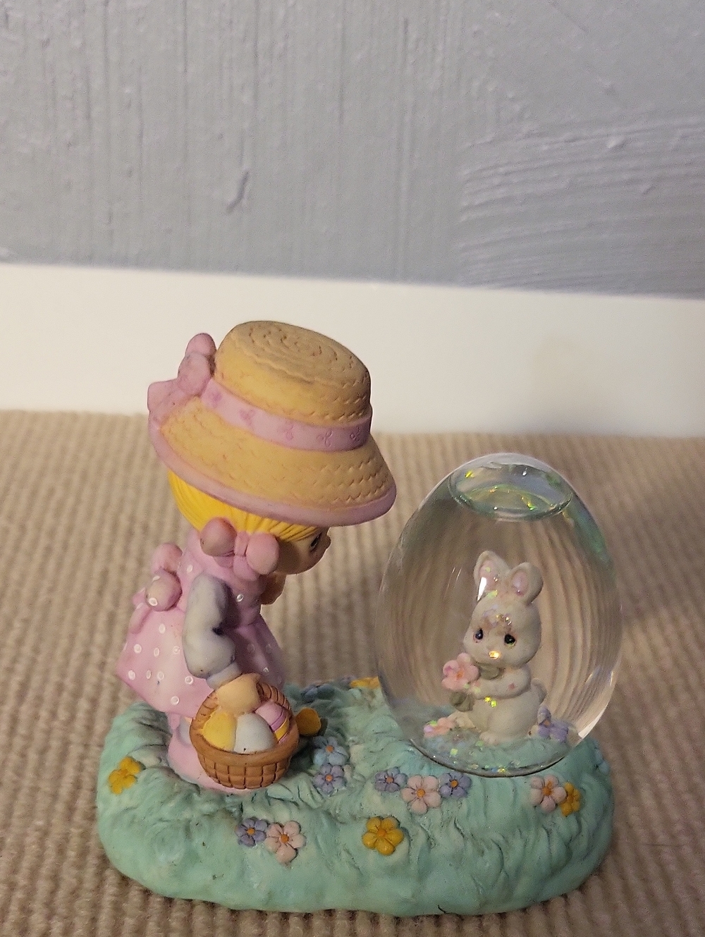 ENESCO 1997 Precious Moments Figurine titled "Girl with Bunny" (Model #960217A)